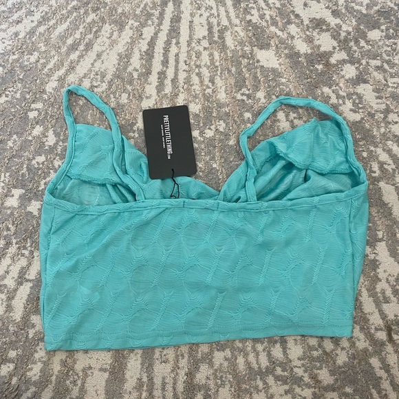 Turquoise cowl neck tank top - Picture 3 of 4